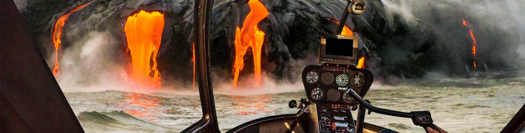 Close up of lava flowing into the ocean on Hawaii Island