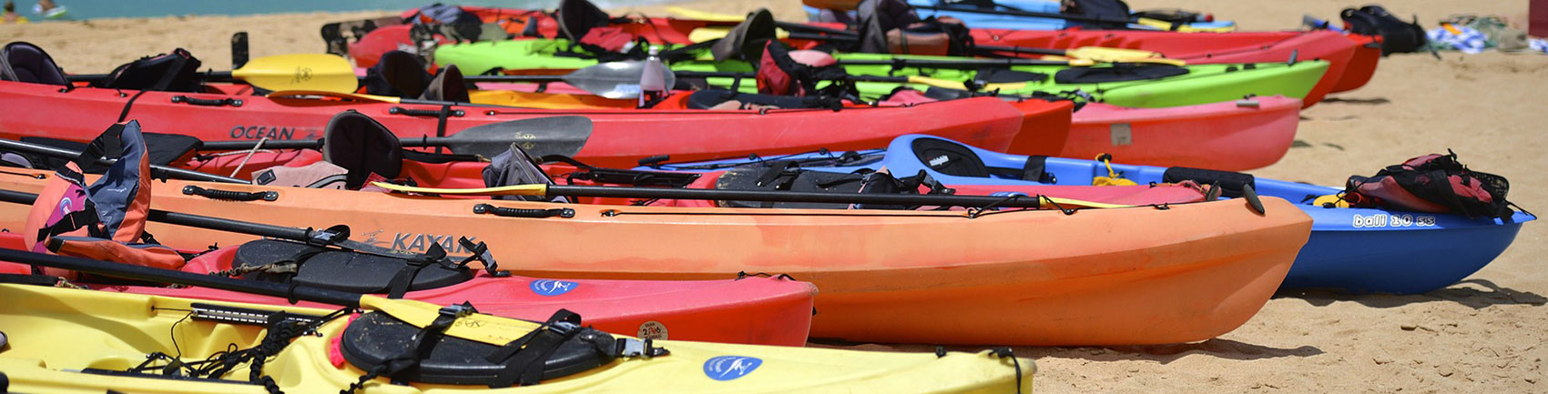 kayaks on the beach