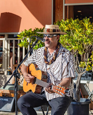 Musician playing guitar