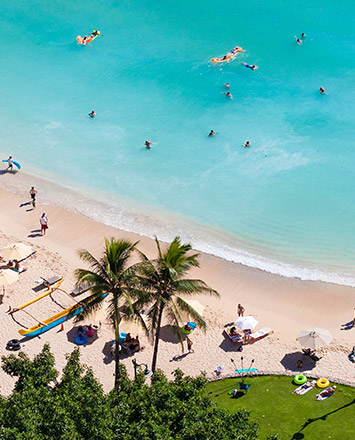 Waikiki Beach on the island of Oahu