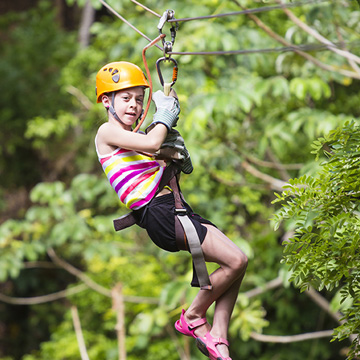 Zip lining on Maui