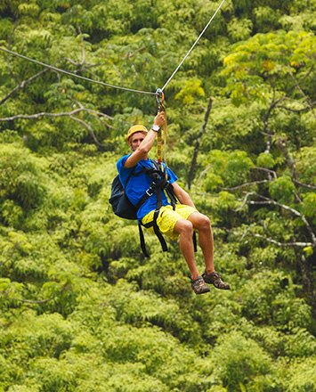 Zip lining on Maui