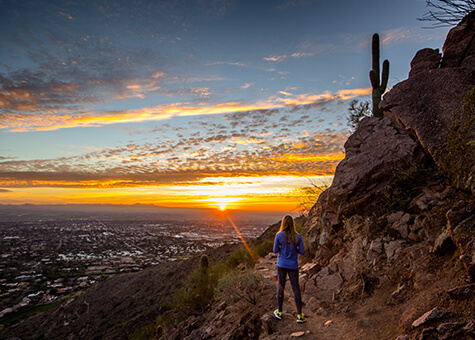 Woman hiking Camelback Mountain