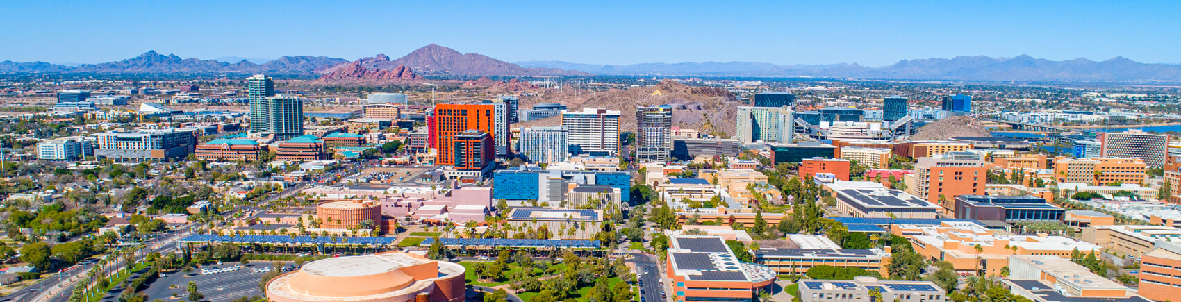 Areial view of Arizona skyline