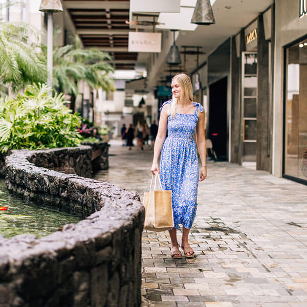 Woman shopping in mall