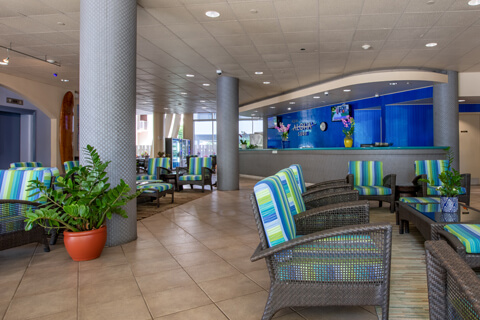 Hotel lobby with seating