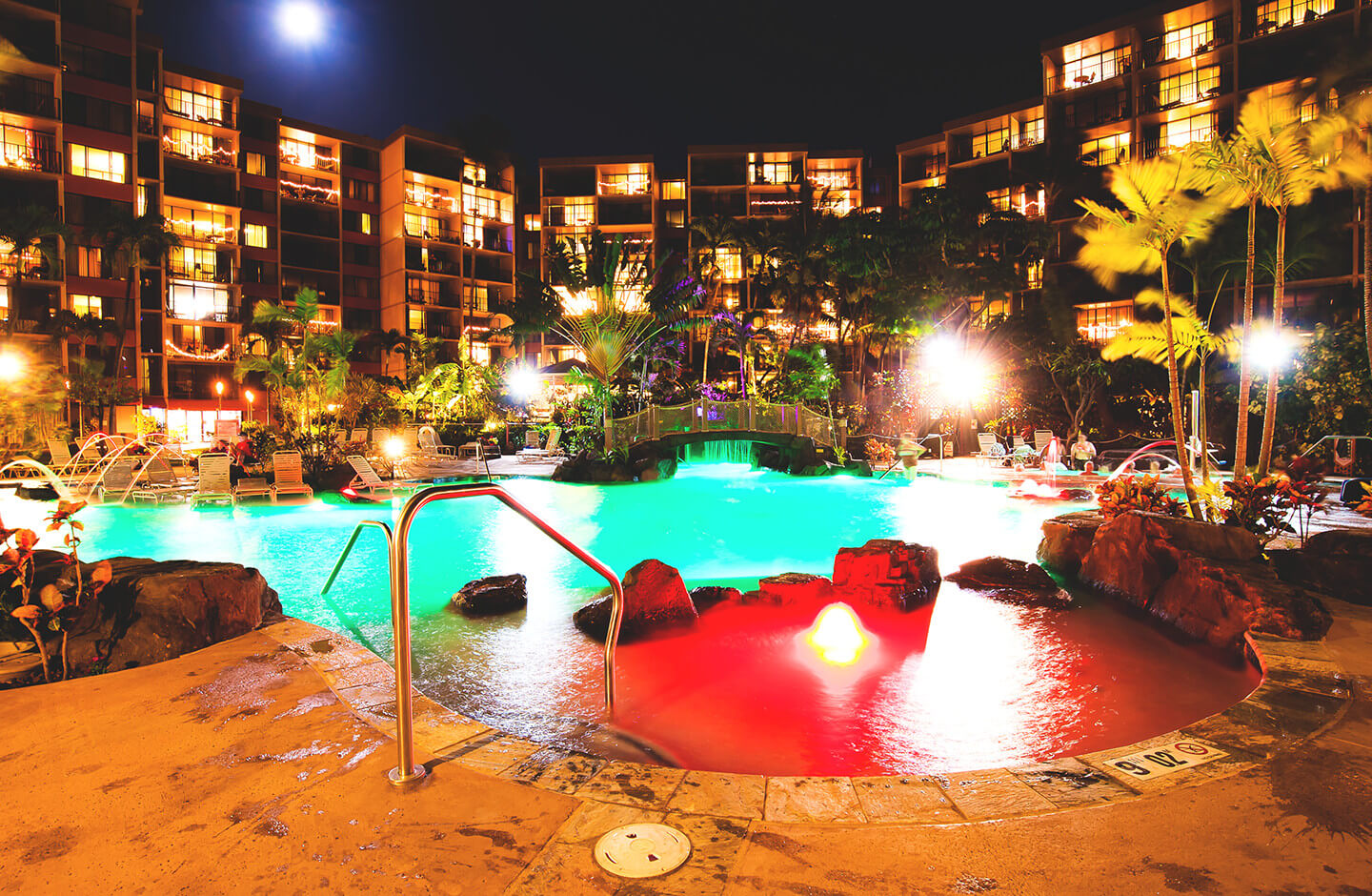 Garden Pool at Night