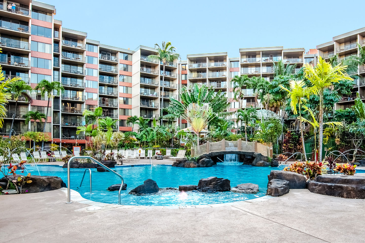 Outdoor pool and sun deck.