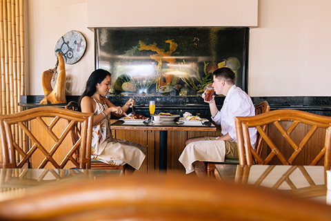 Couple dining at on-site restaurant
