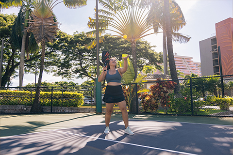 Woman playing tennis