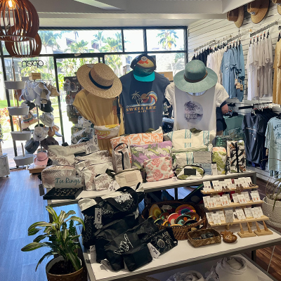Merchandise in boutique shop.