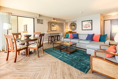Two-Bedroom Ocean View Living Room