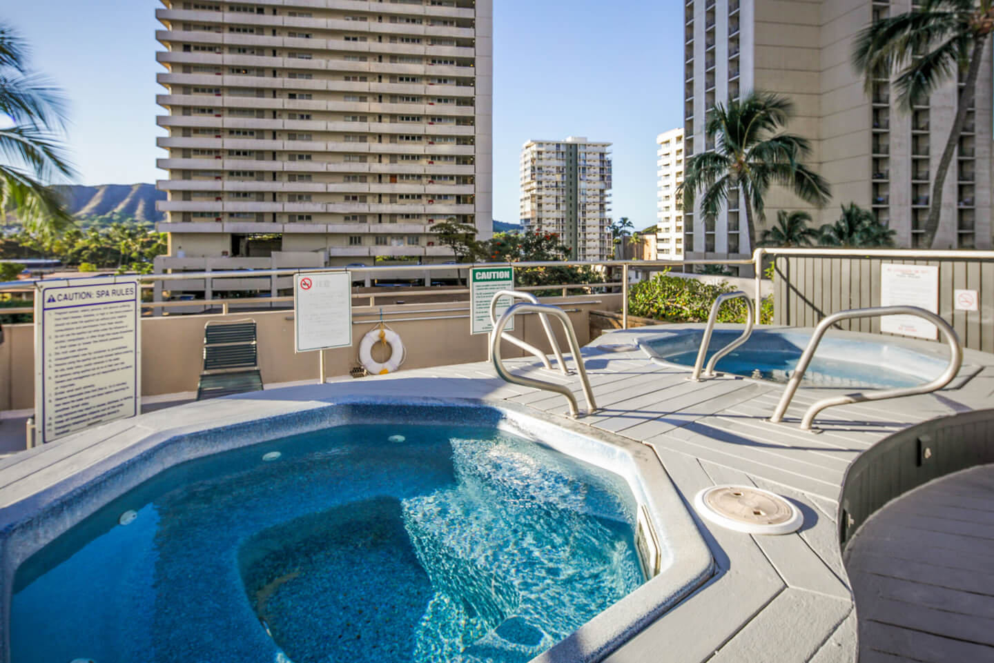 2 outdoor jet spas.