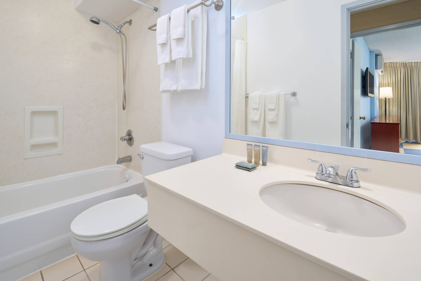 Bathroom in the 1-bedroom suite.