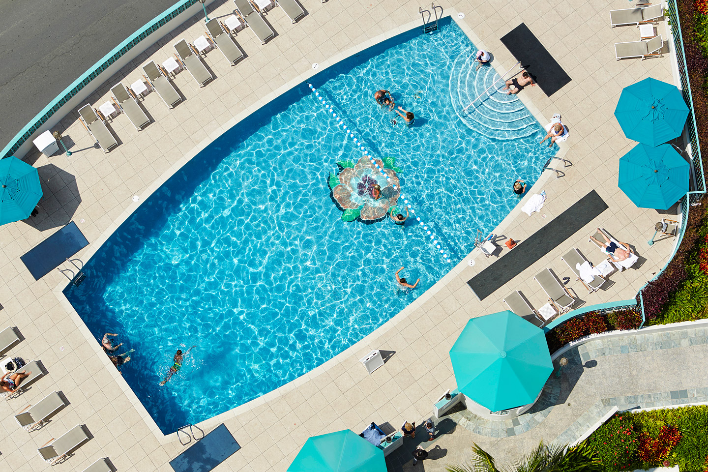 Aerial View of Lobby Pool