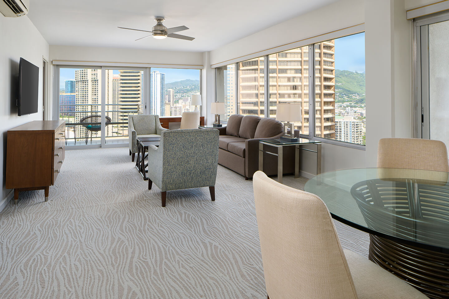Luxury Two-Bedroom City View Living Room