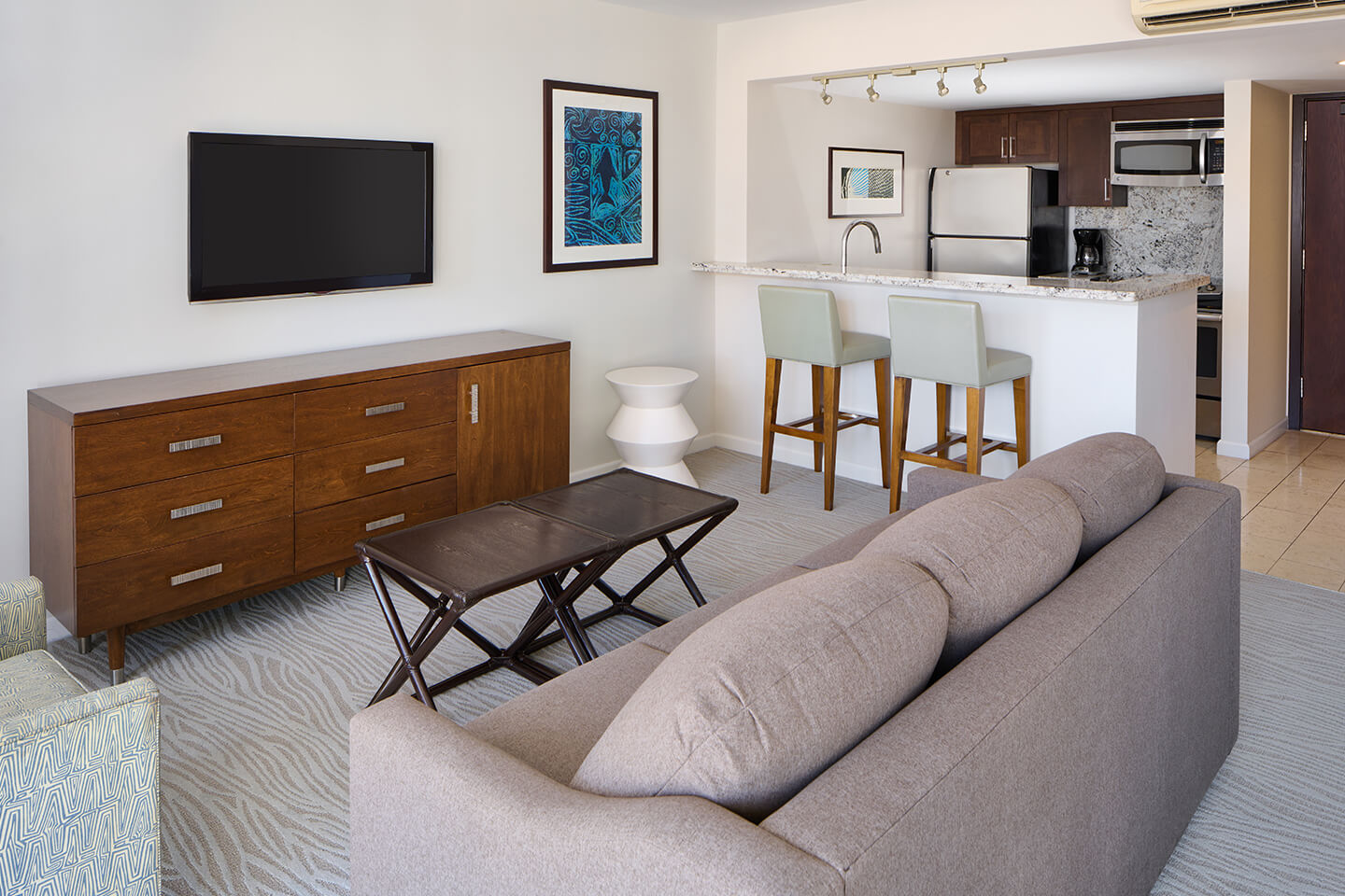 Luxury Junior Suite City View Bedroom and Living Area