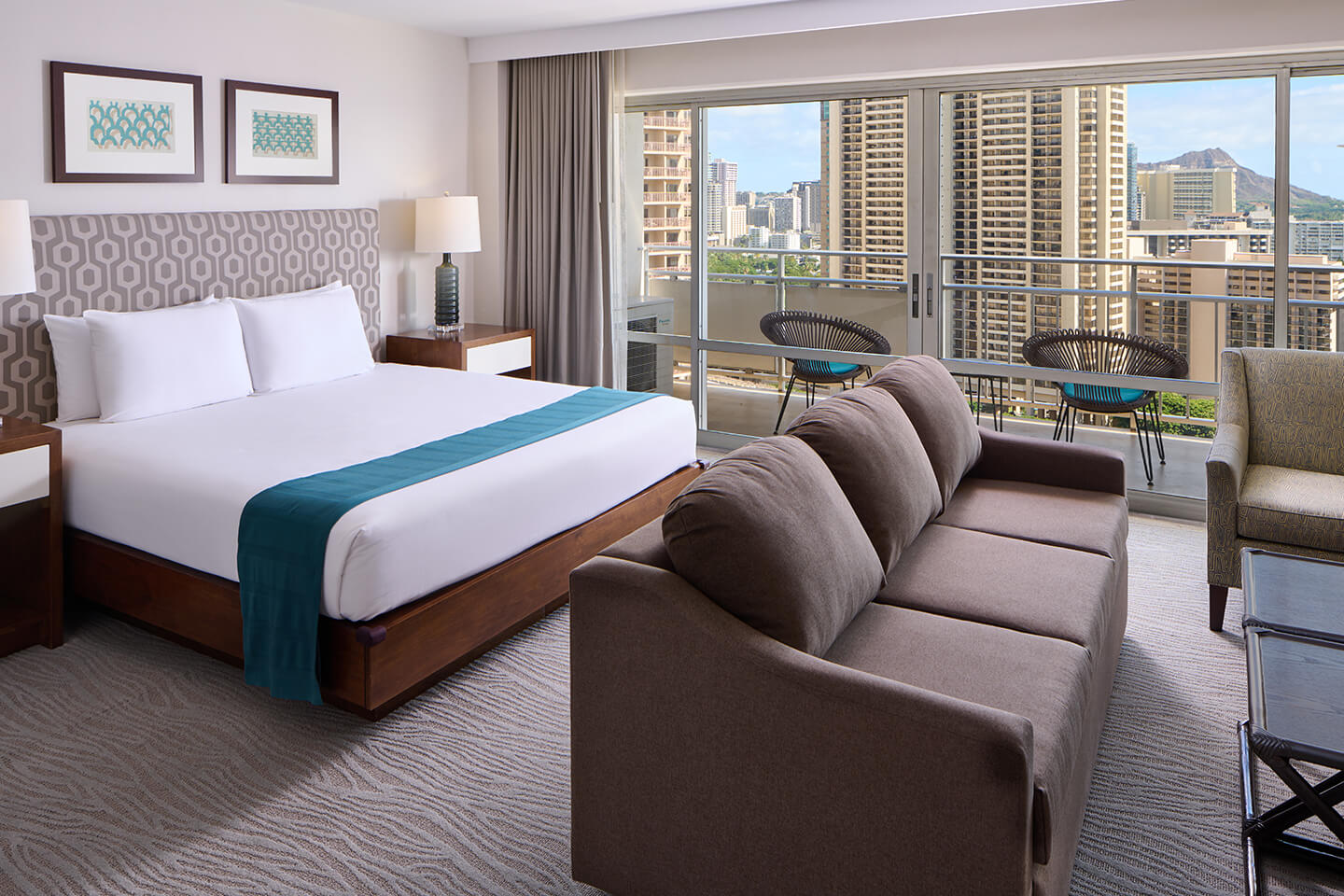 Luxury Junior Suite Ocean View Bedroom and Living Area