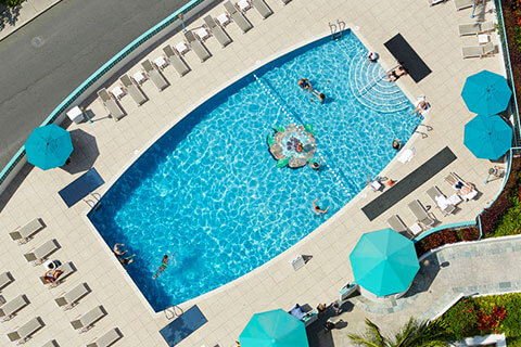 Overhead view of pool.