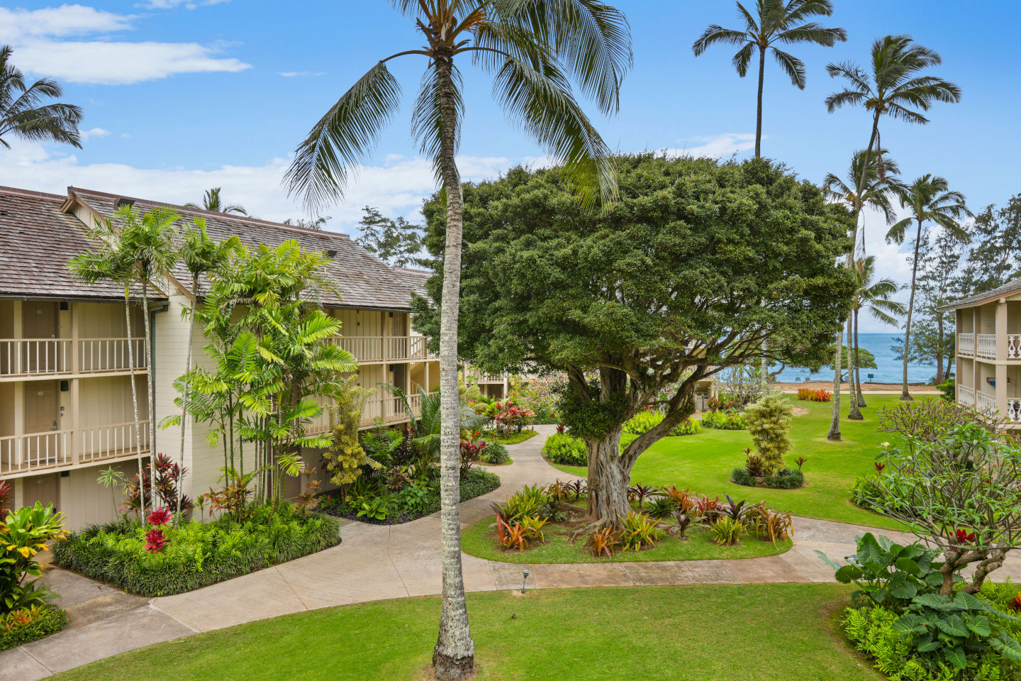 Hotel exterior and gardens.