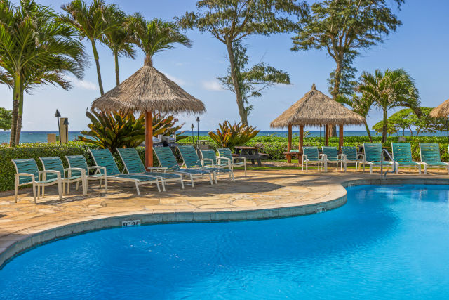 Outdoor pool and sun deck