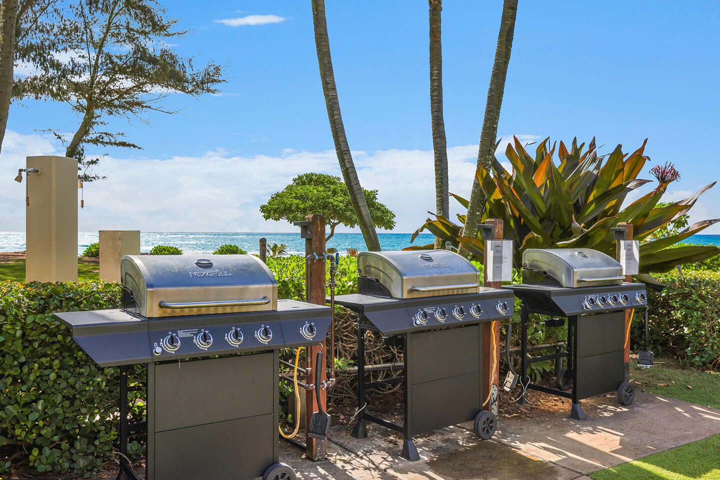 BBQ area on the property at the Aston Islander on the Beach