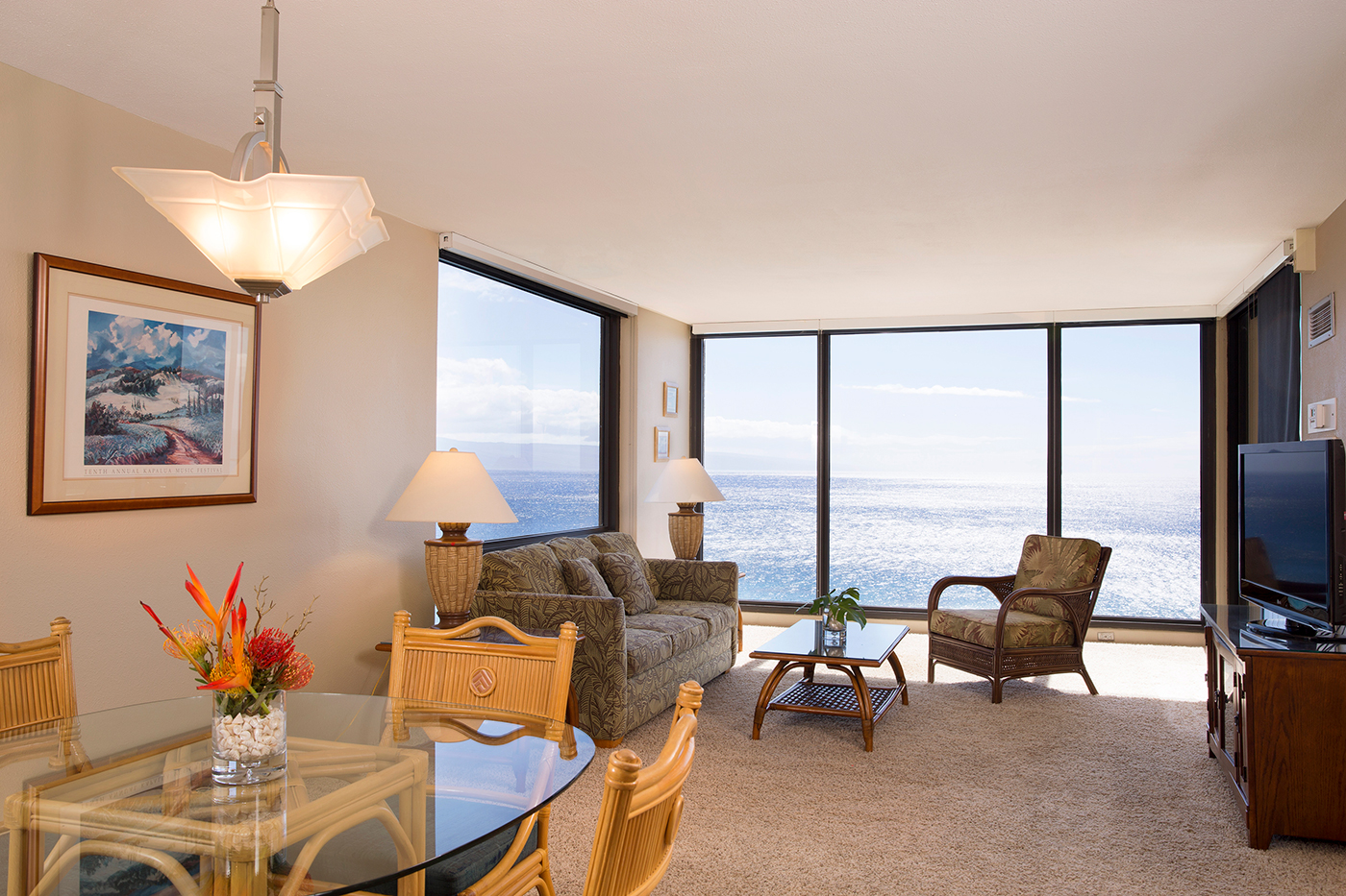 Two-Bedroom Two-Bath Oceanfront Living Room