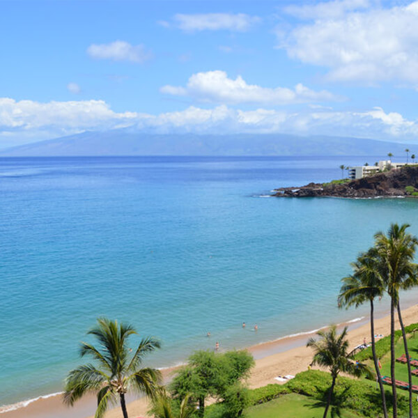Overhead view of Kaanapali Beach.