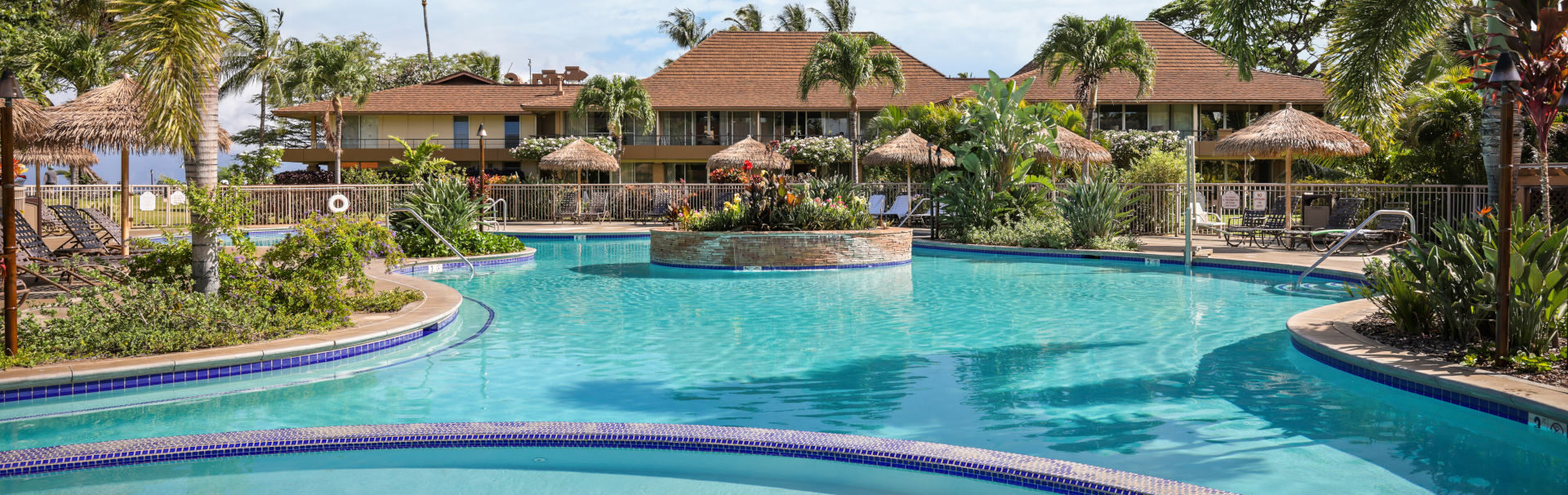 Pool and sun deck area at the Maui Kaanapali Villas