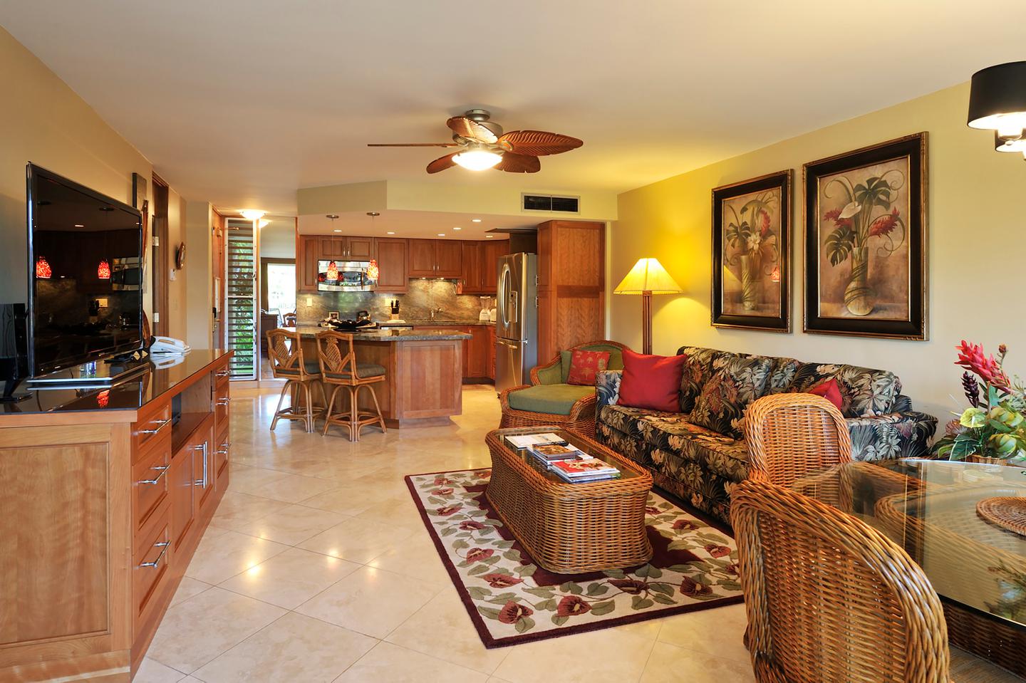 One-Bedroom Oceanside Living Area