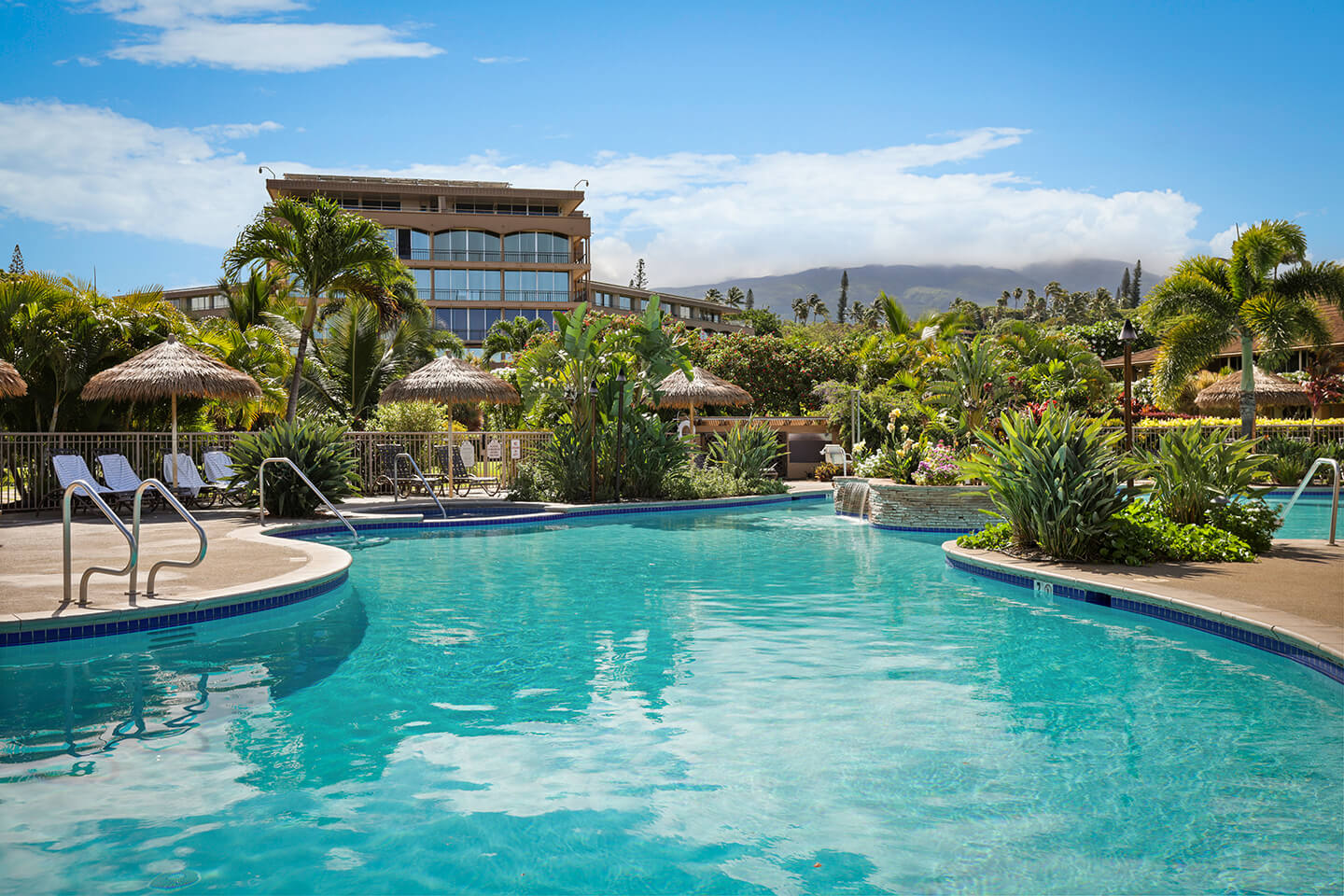 pool at the Maui Kaanapali Villas with deck seating