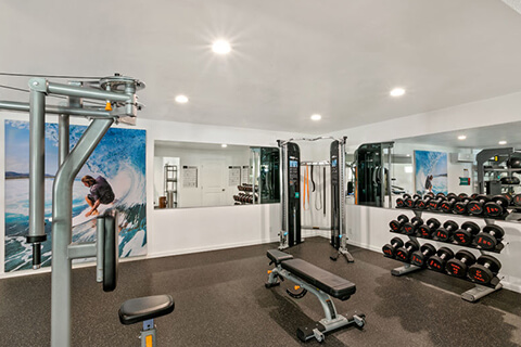 Fitness center with weights and cardio machines