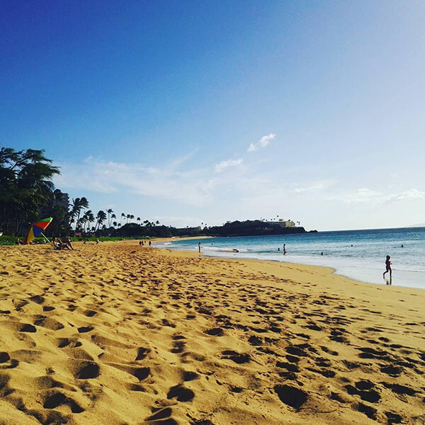 Sandy Kaanapali beach on Maui