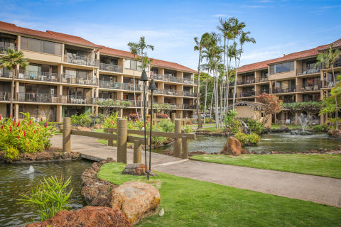 Resort Grounds with bridge over the pond