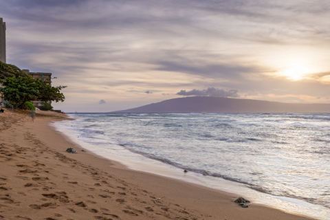 Sunrise beach view along the resort's coastline