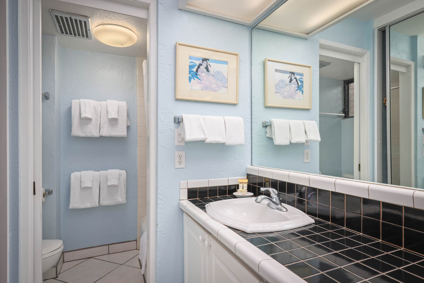 Bathroom sink and toilet.