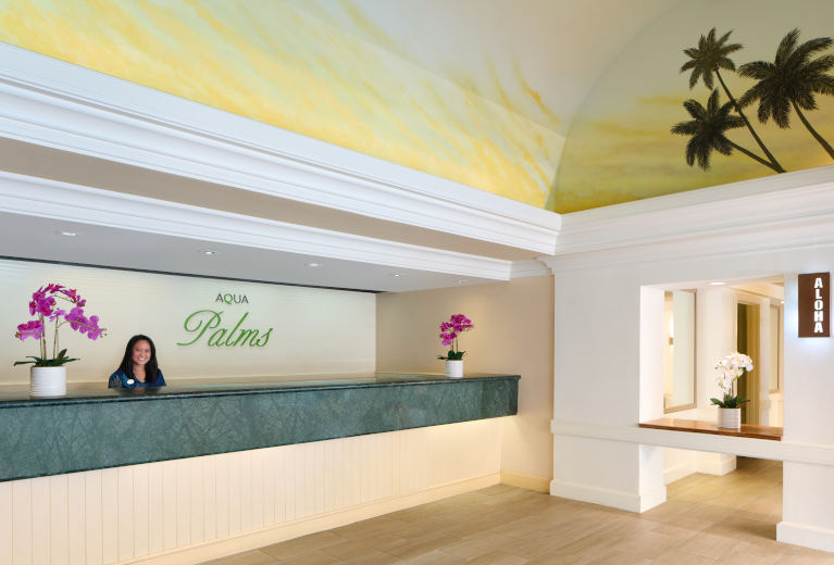 Aqua Palms Waikiki front desk 