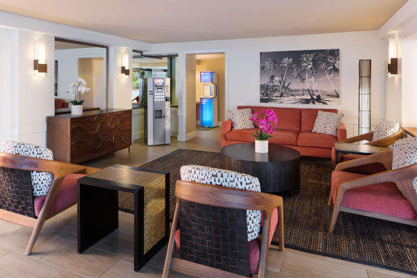 Aqua Palms Waikiki lobby seating area