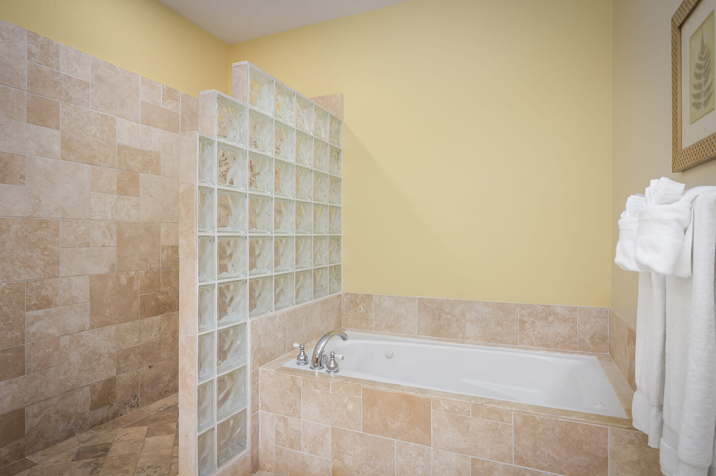 Deep soak tub.