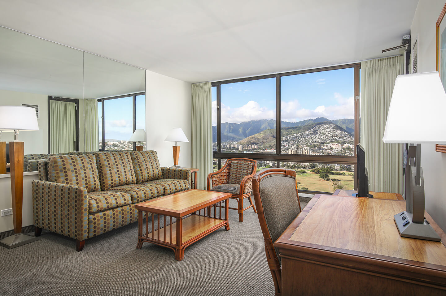 One-Bedroom Deluxe Mountain View Suite Living Area.