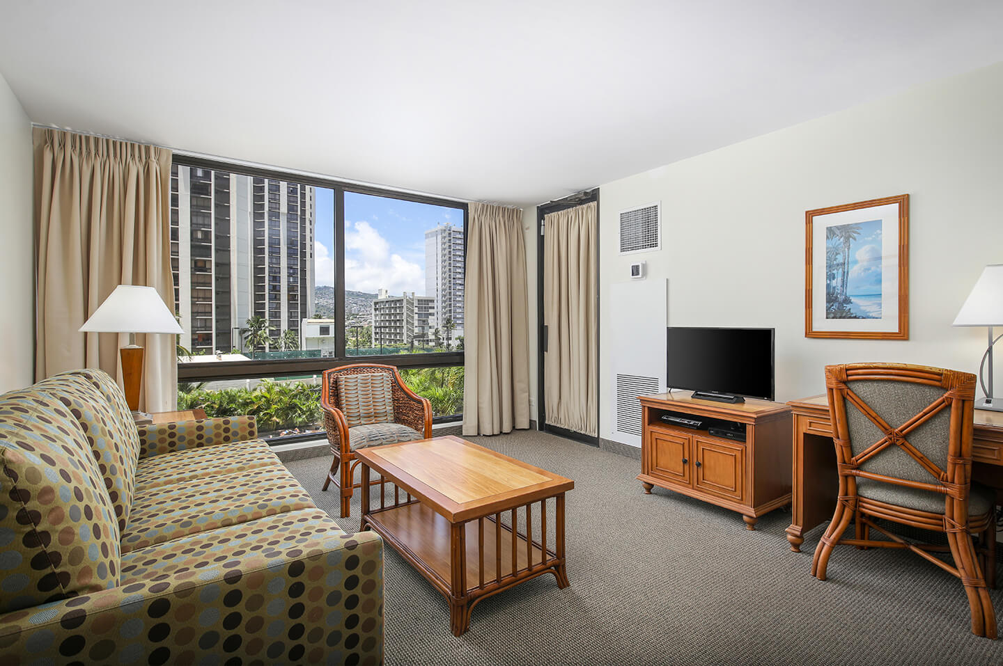 One-Bedroom Standard Suite Living Area.