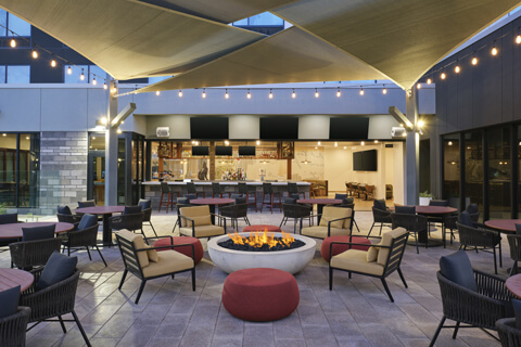 Hotel lounge and deck