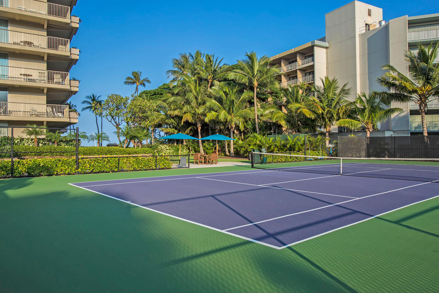 Outdoor tennis court.