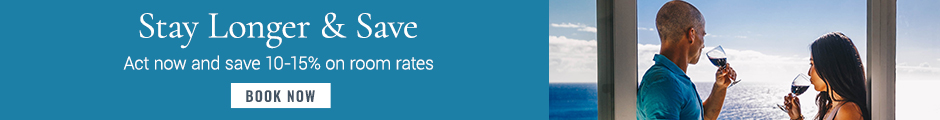 Stay Longer and Save. Act now and save 10-15% on room rates. Book Now.