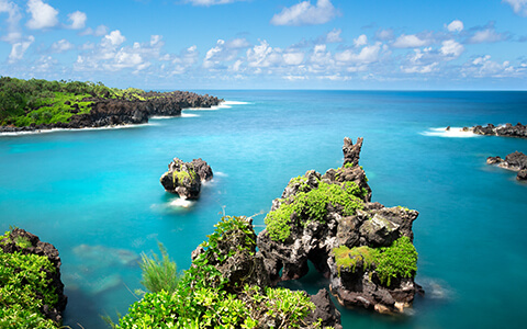 Ocean with rock formations